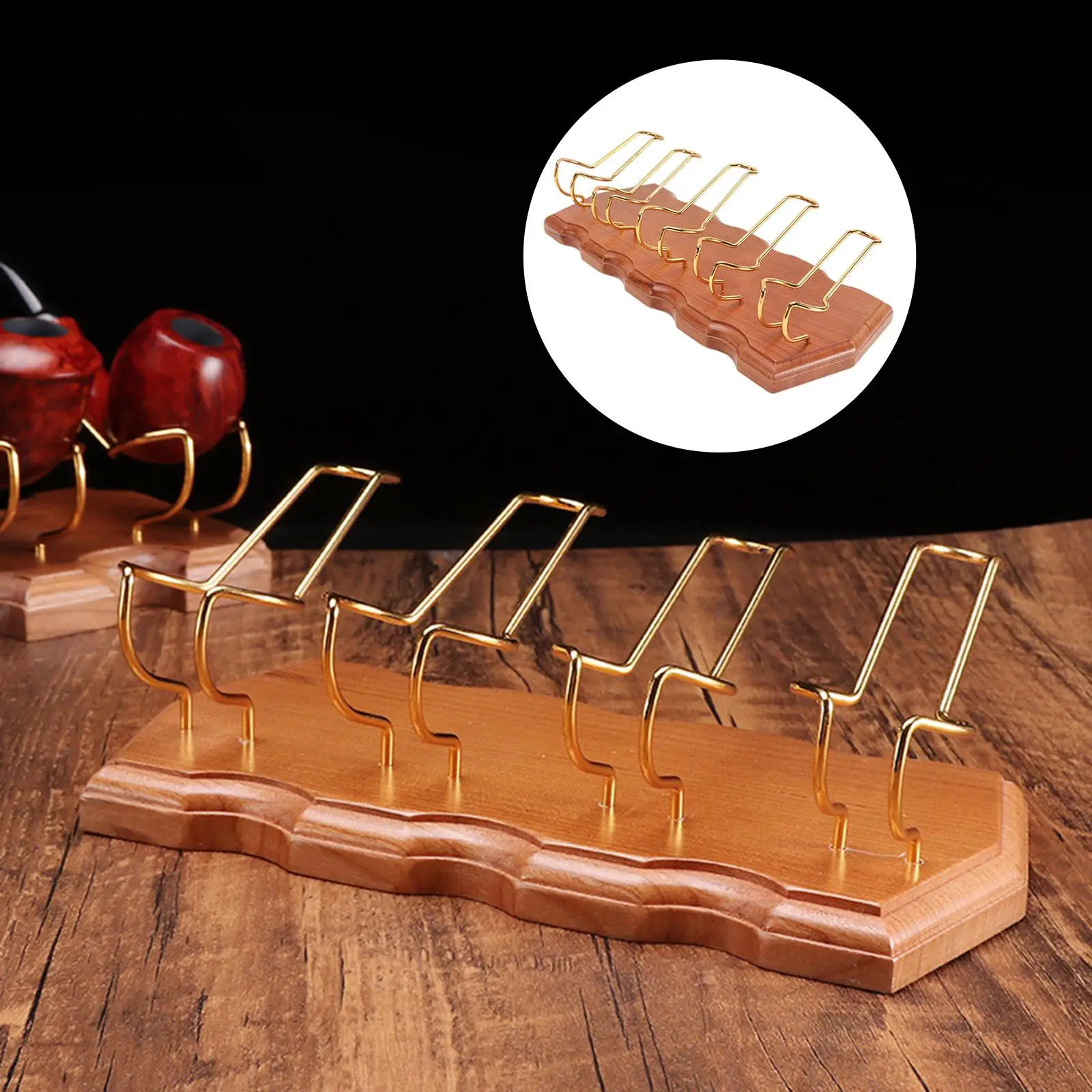 Wooden Pipe Racks Stands Holder Smoking Tools Shelf for Smoking Men Household Father