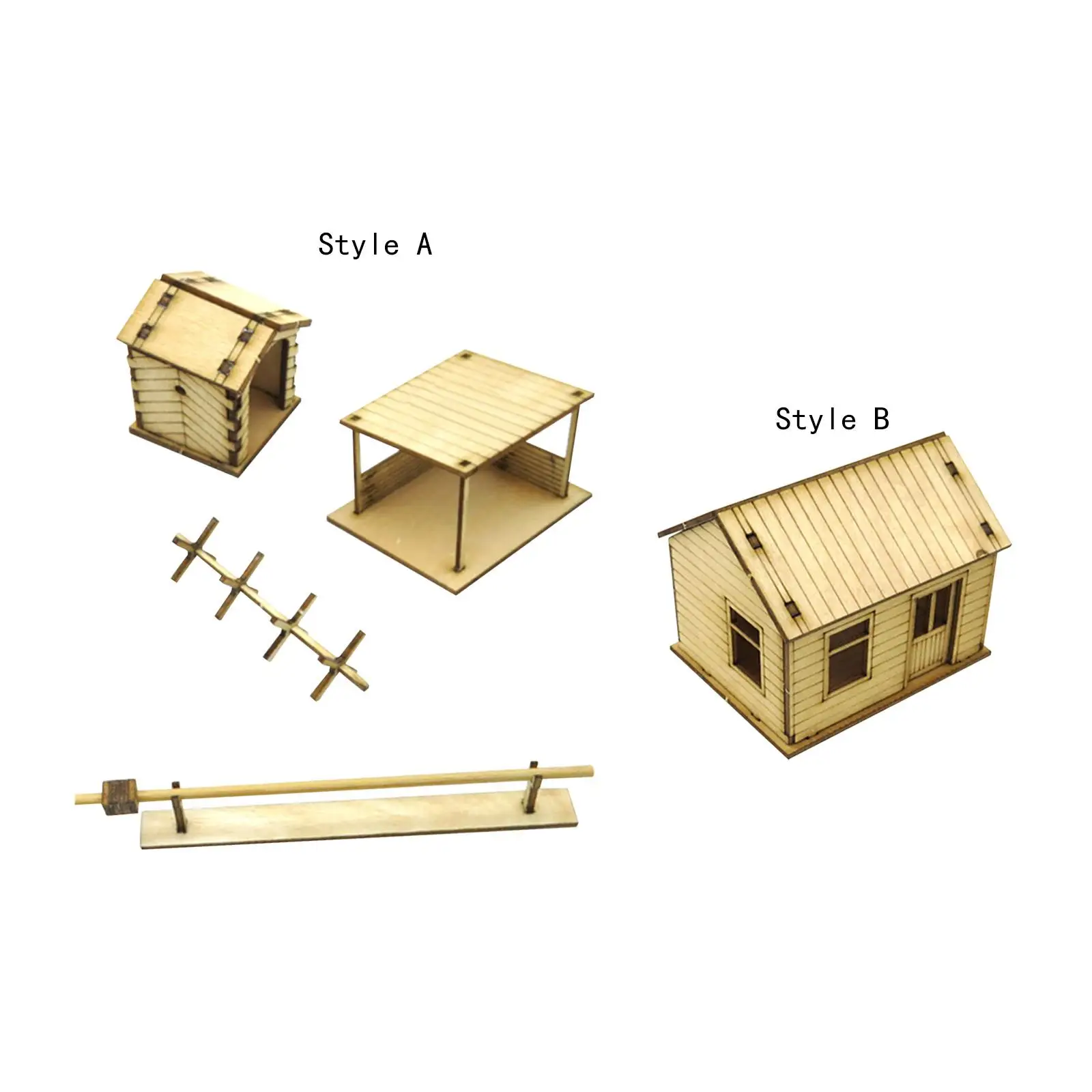 Wooden Model Kits DIY Painting DIY Crafts Handmade 1/72 European Building Model Kits for Micro Landscape Accessory Decoration