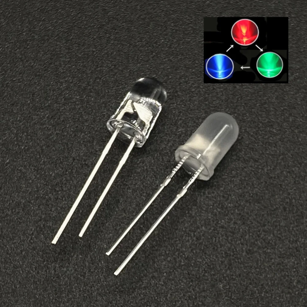 Good Quality F5 F3 3mm 5mm Fast/slow Rgb Flash Red Green Blue Rainbow Multi  Color Light Emitting Diode Round Led Full Color - Diodes - AliExpress