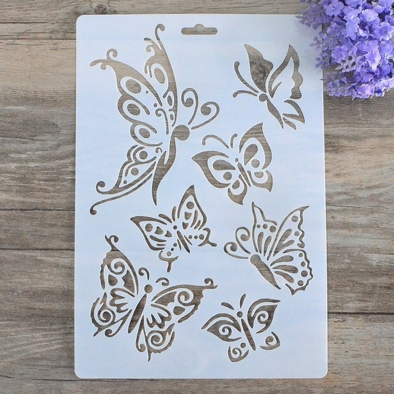 Description Picture 6 of item3PCS Butterfly Stencils for Wall Painting DIY Scrapbooking Photo Album Paper Card Making Craft Decorative Embossing Template
