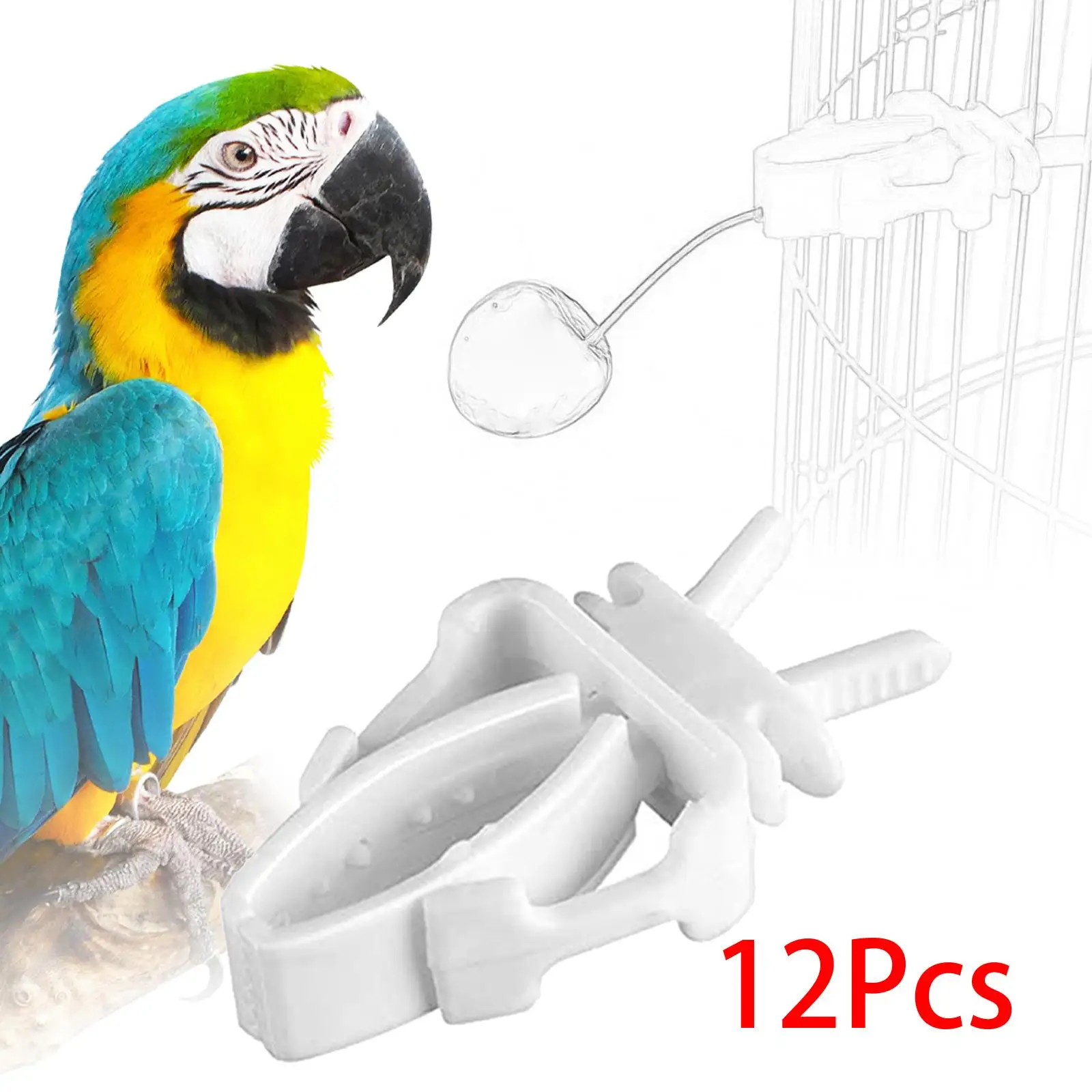 12 Pieces Bird Cage Feeder Clip Feeder Device Birds Foraging Toy Bird Feeding Clip for Parrot Small Animals Cockatoo Macaw