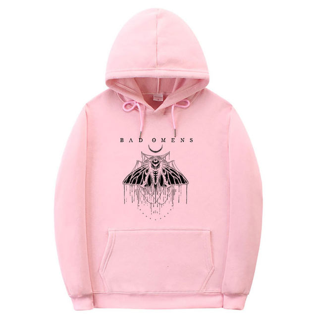 Bad Omens Print Hoodie Funny Moth Graphic Sportswear Men