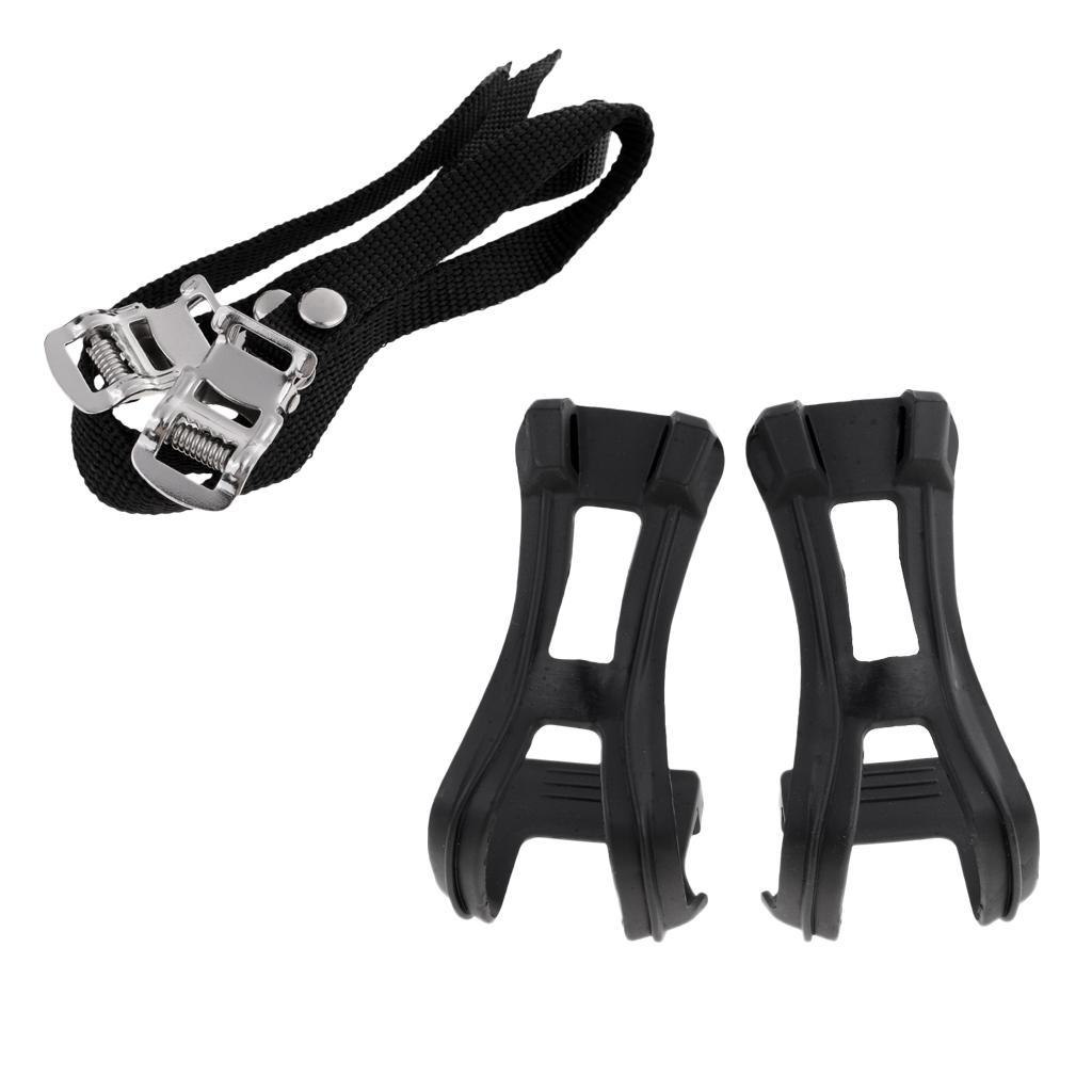 1 Pair   Bike Racing Road Mountain Toe Clips and Straps Durable,