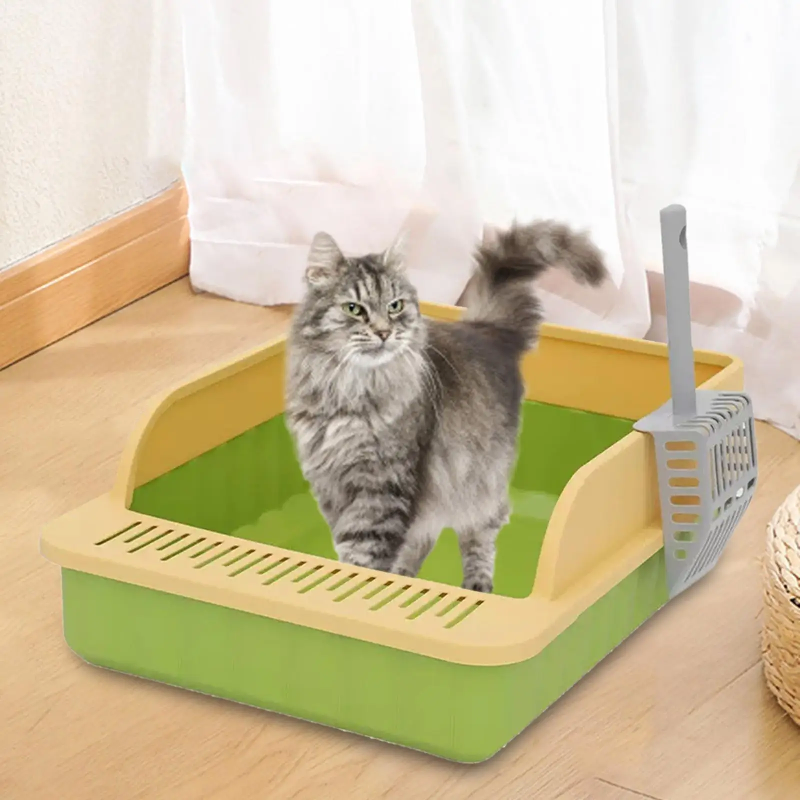 Open Top Pet Litter Tray Potty Toilet Easy to Clean Loo High Sided Cat Litter