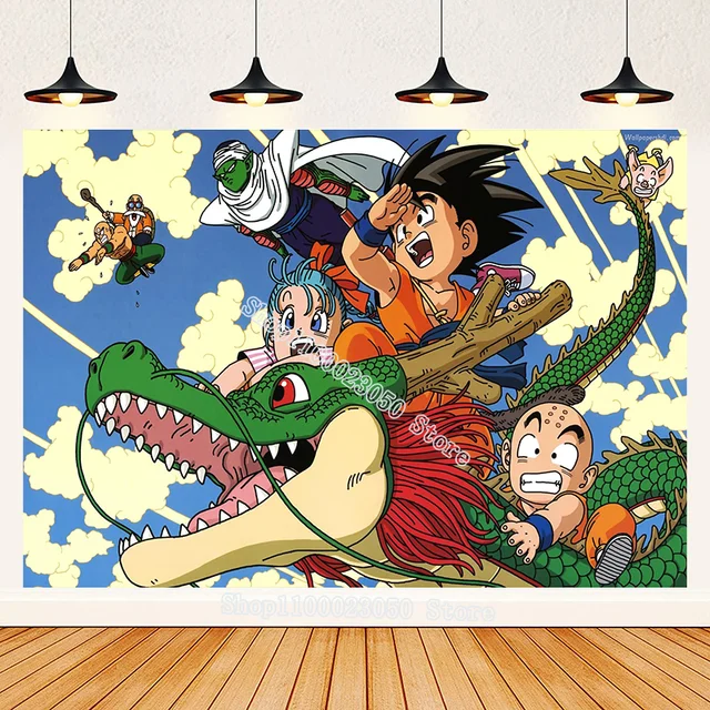 Anime dragões bola goku fotografia pano de fundo crianças decoração festa  de aniversário pano de fundo cortinas decoração photo studio papel parede -  AliExpress