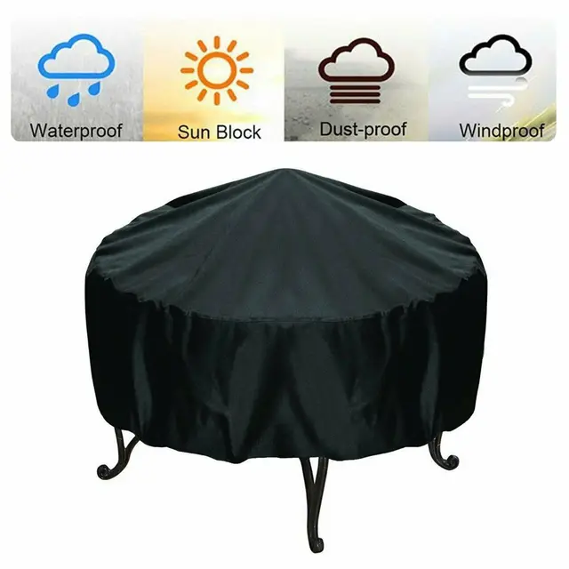 BBQ Grill Cover Oxford cloth Outdoor Patio Furniture Garden Furnitures  Rainproof Waterproof Dustproof UV Round Barbecue Covers - AliExpress