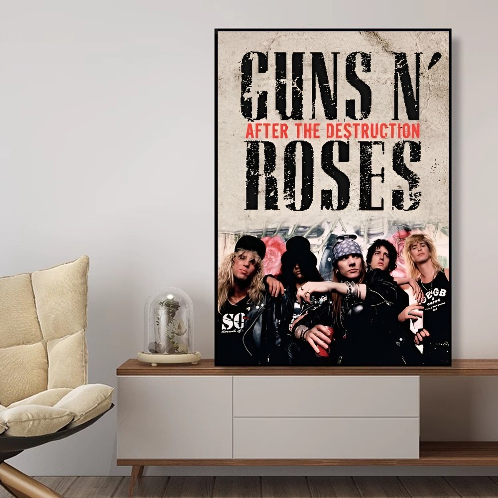 Vintage Rock Music Band G-Guns N Roses Classic Anime Poster Fancy Wall Sticker Living Room Decoration Decor Art Wall Stickers