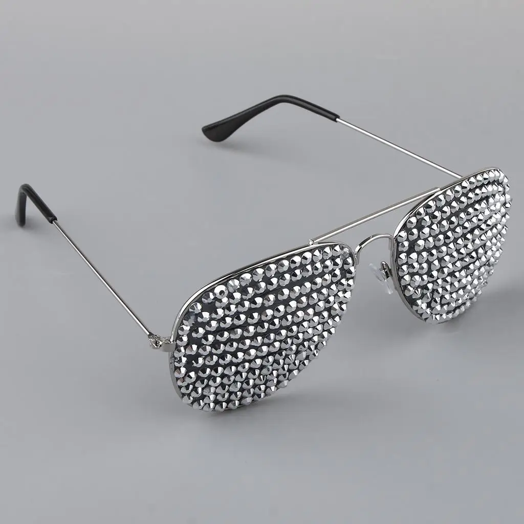 Adults Full Diamante Metal Eyeglasses Funny Stylish Party Glasses Photo Props Decoration Accessory