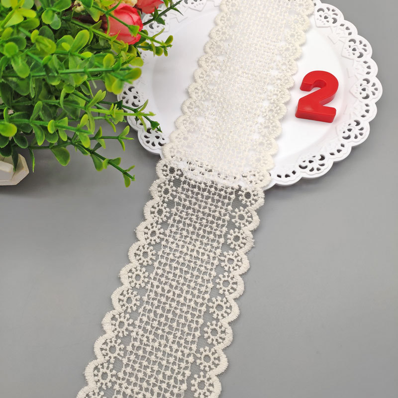 Description Picture 4 of item1Meter Hollow Sun Floral Embroidery Cotton Lace Ribbon 6.5cm Wide DIY Apparel Sewing & Fabric Handmade Crafts Lace Tape
