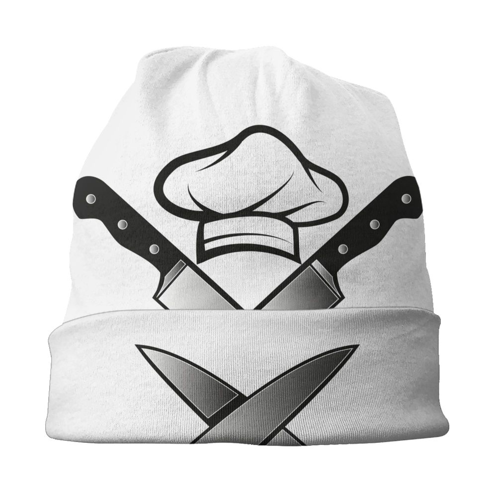 Benutzerdefinierte lustige Kochen Schädel Messer Chef Motorhaube Hut Stricken Hüte Männer Frauen Mode Unisex Erwachsene Winter warme Mützen Kappe – Detail 3