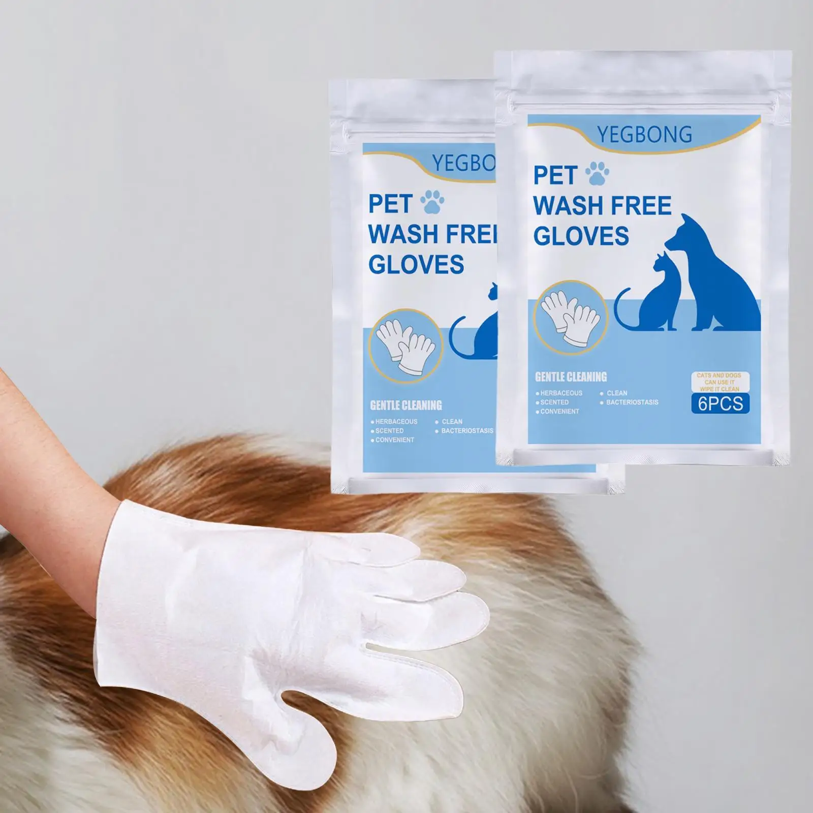 12Pcs Dog Cleaning Glove Wipe for Dogs and Cats Disposable Pet Cleaning Wipe