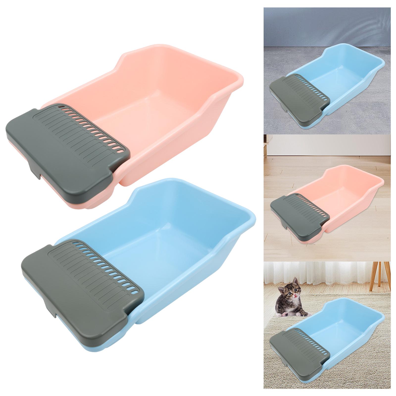 Cat Litter Box Deep Toilet Splashproof High Sided Cat Sandbox Durable 56x30x17cm Cat Litter Tray for Small Medium Large Cats