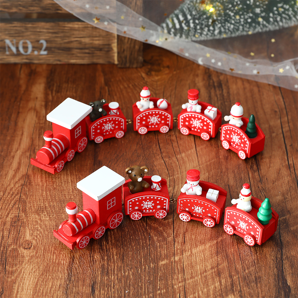 Plastic Train Christmas Decorations Santa Claus Children's Day Gift Toys Props Scenarios Decorating The Family Table