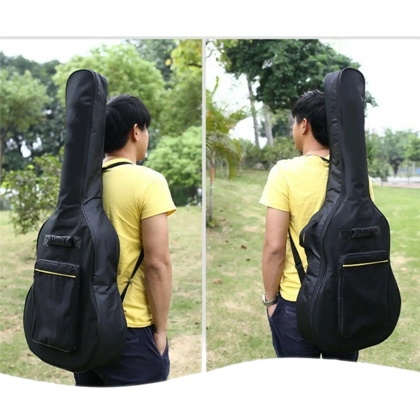 36 Inch Acoustic Guitar Padding Sponge Thick Waterproof Guitar Carry Case for Protective Black