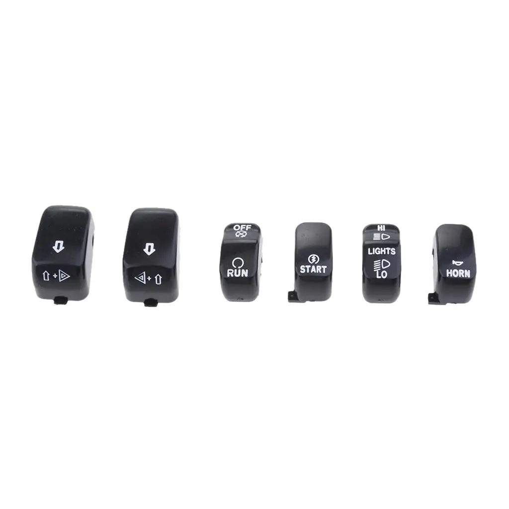 6 Pieces Hand Control Switch Button Covers Caps Set For 98-01 FLHRC