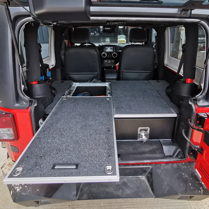 SUV 4x4 900mm trunk bed 4wd privacy Cargo safety security Storage Lockers  rear storage box drawer system for Jeep wrangler JK| | - AliExpress