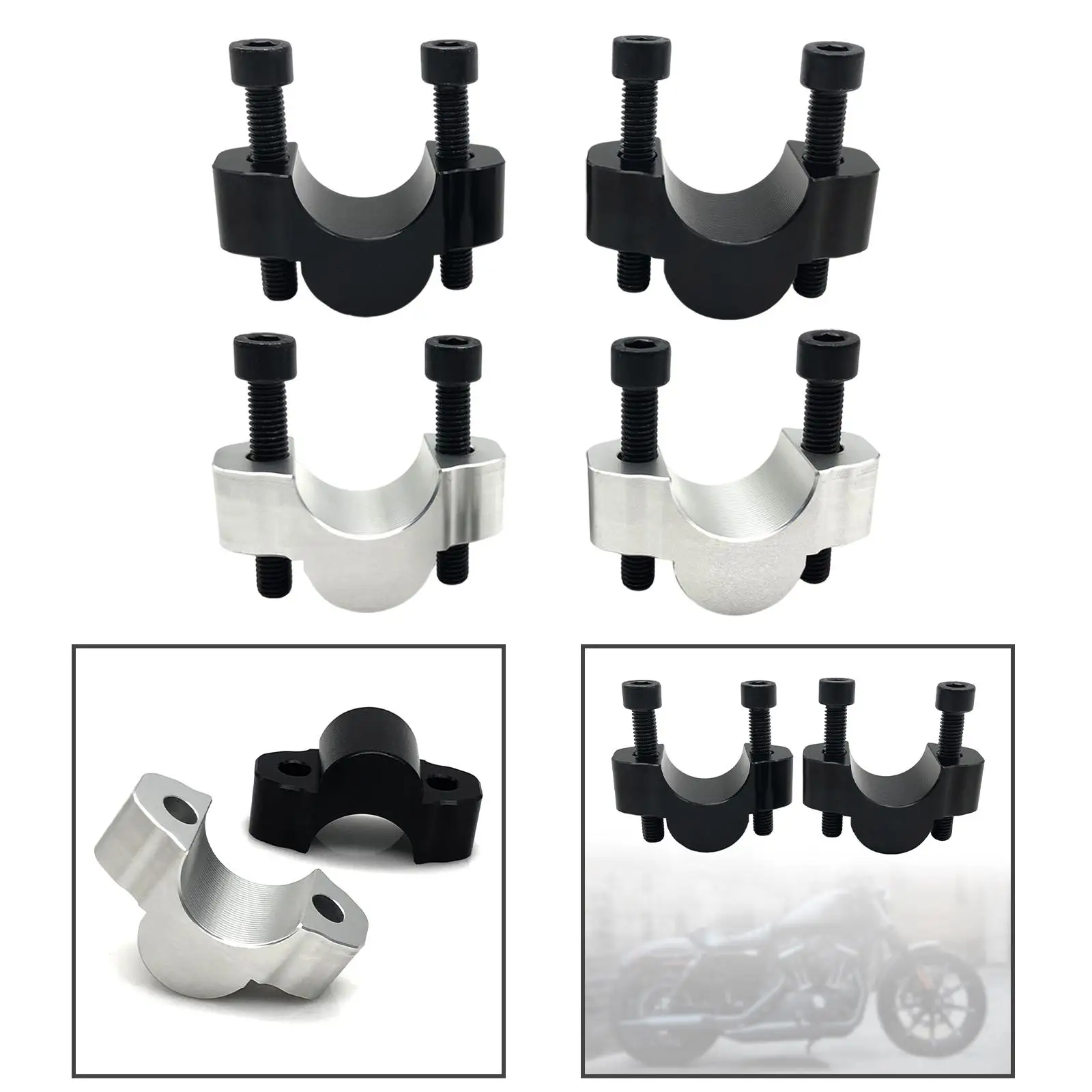 2Pcs Motorcycle Handlebar Riser 20mm Height Motorcycle Accessories Clamp Handlebar Riser Extender for Tenere700