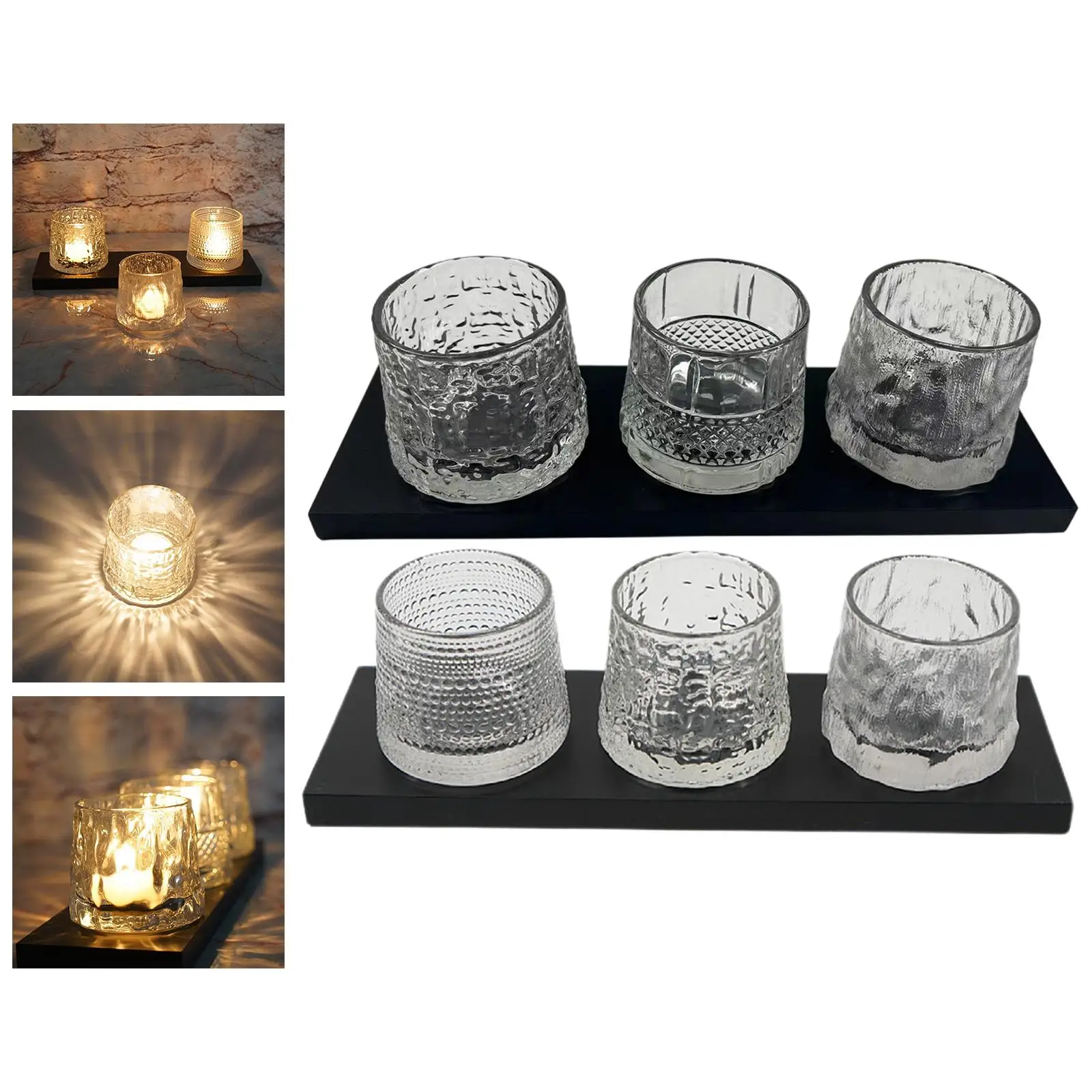 3x Candlestick Portable Classic Candleholder Candle for Dinner Mantel Living Banquet