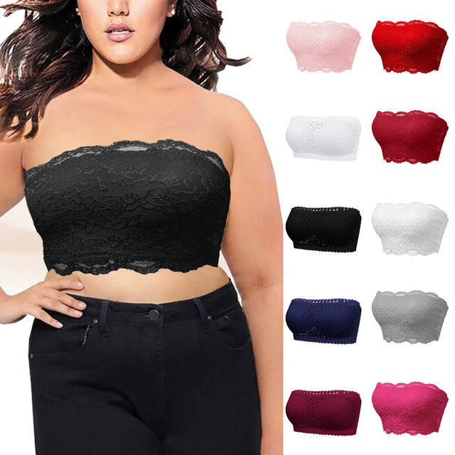 Women Lace Strapless Tube Top Sexy Bra Crop Tops  Tube Tops Strapless Top  Size - Tube Tops - Aliexpress