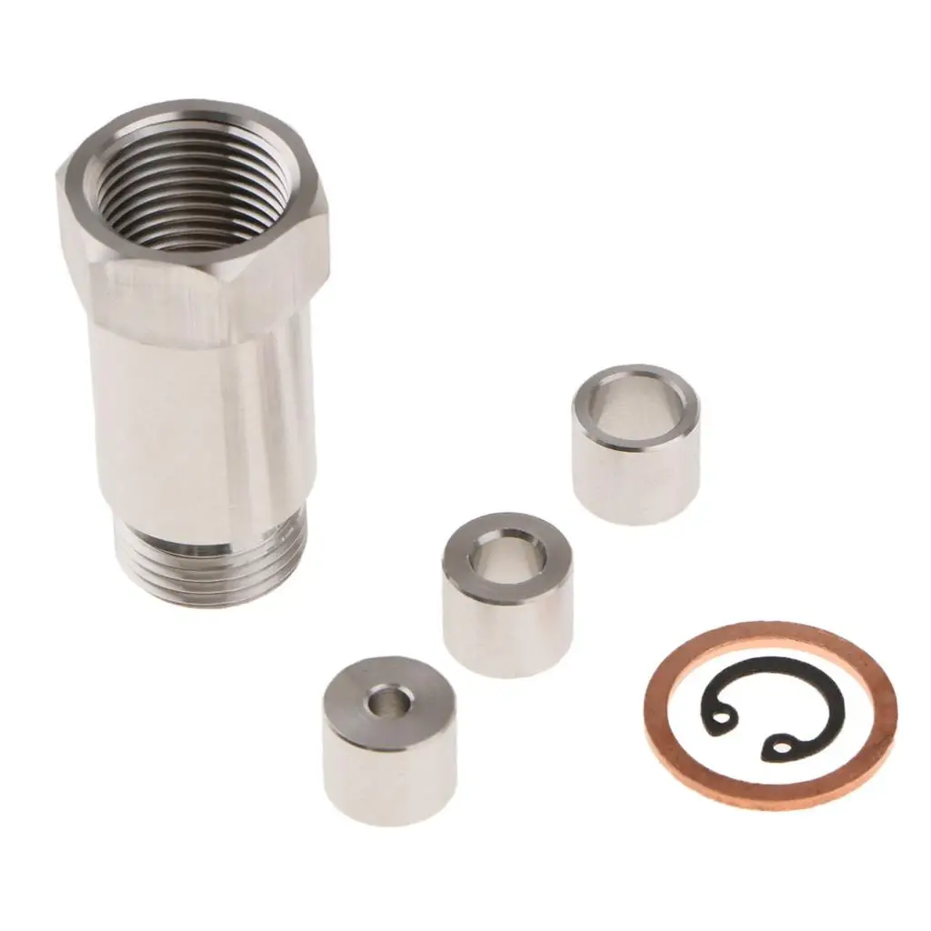 Replacement 1 Set Car Stainless Steel M18x1.5mm  Sensor Bung Extension Spacer Adapter Kits Silver