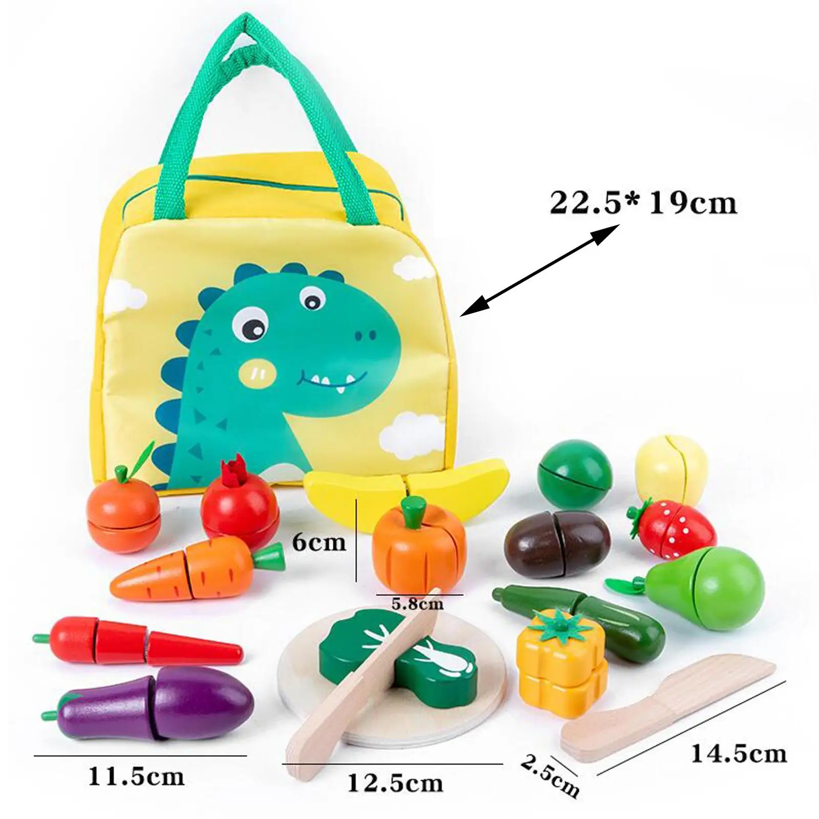 Wood Cutting Fruits Vegetables Early Education Educational for Games Kitchen
