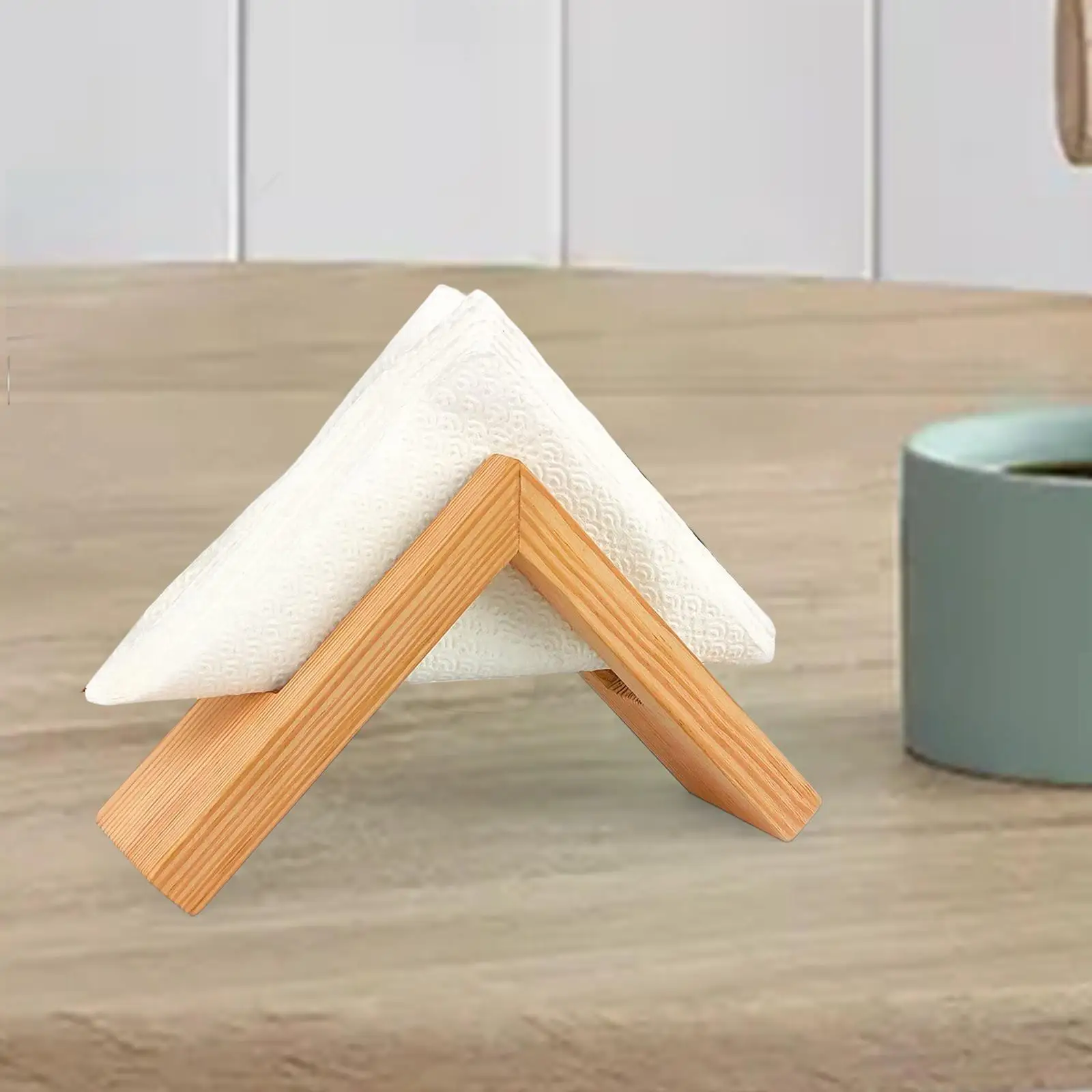 Wooden Napkin Holder Table Storage Inverted Triangle for Indoor Outdoor Use Party