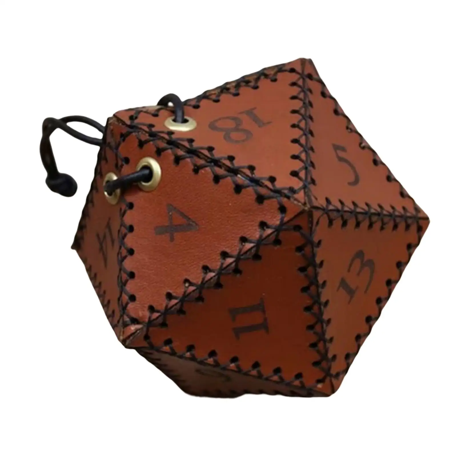 PU Leather Dices Bag Large Capacity Durable Wear Resistant Drawstring Pouches for Activities