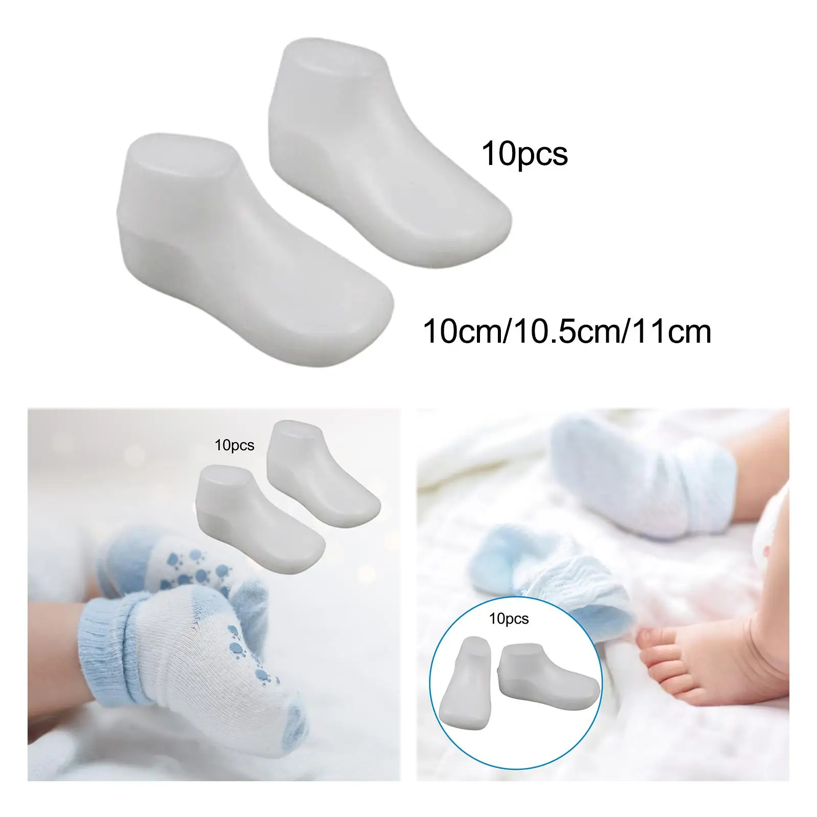 10 Pair Plastic Baby Feet Display Shoe Support Baby Booties Shaper Stand Holder Socks Shoe Tree Mannequin Feet Baby Foot Model