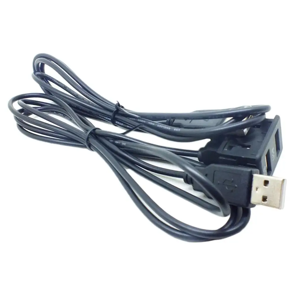 Black Double USB Adapter Socket , Car Auto Dashboard Mounted
