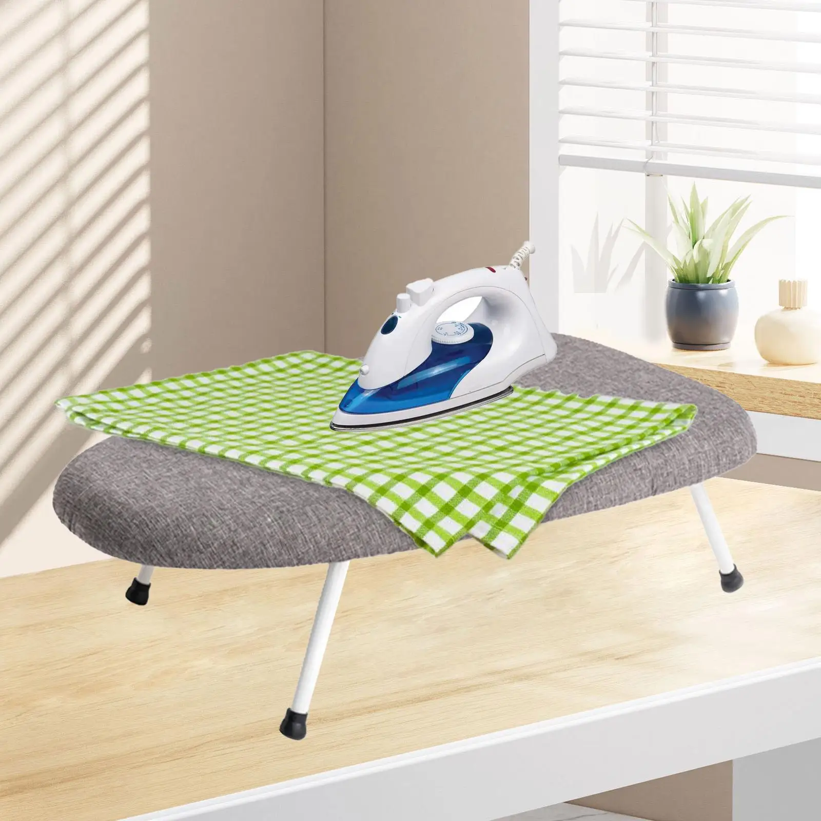 Mini Ironing Board Compact Heavy Duty Space Saving Small Iron Board Foldable for Laundry Room Dorm Apartment Sewing Room Sleeves