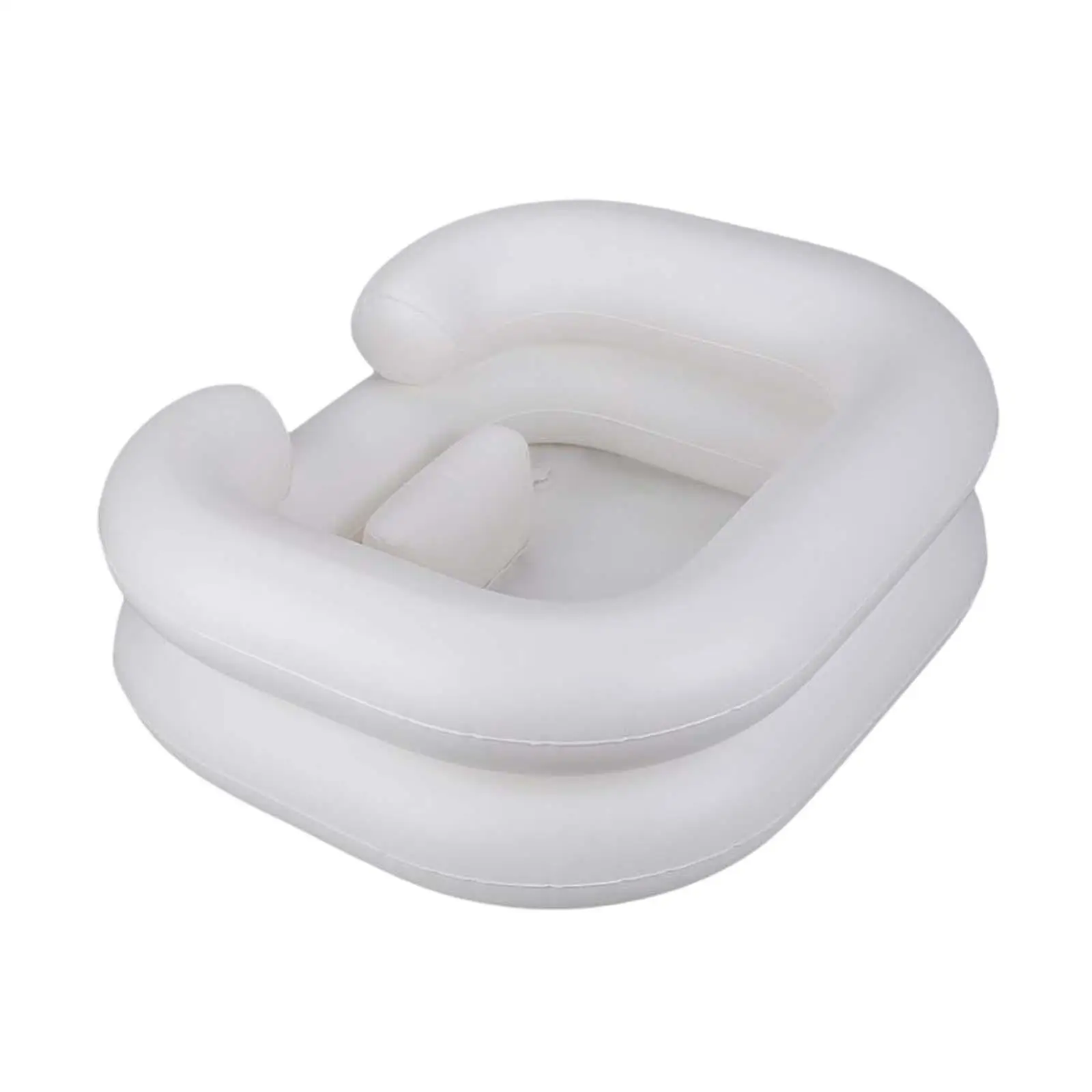 Portable Inflatable Shampoo Bowl Hair Washing in Bed Neck Support Washbasin Inflatable Sink Bedside and in Bed Hair Washing