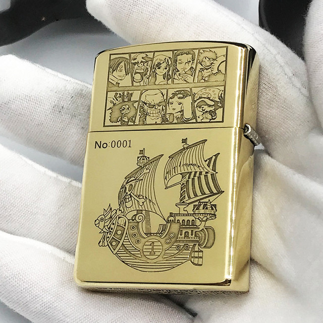 Bandai Anime Genuine One Piece Lighter Pure Copper Carved Flip Anime  Personality Creative Kerosene Lighter Cartoon Holiday Gift - AliExpress