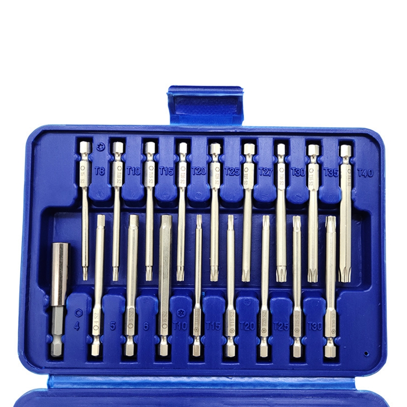 50 Stück für extra lange Schrauben dreher Set Torx Sicherheit lange Schrauben dreher Bits Magnet bohrer Set U-förmig flach zur Reparatur – Detail 7