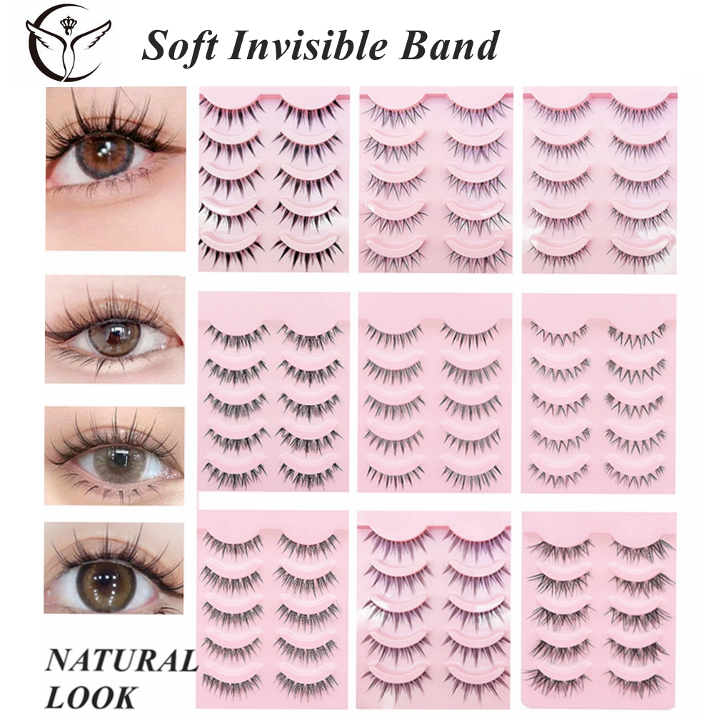 Best of 5 Pairs False Eyelashes Soft Invisible Band Super Natural Lashes Faux Cils 3D Fake Eyelashes Extension Lots, Reusable For Makeup Reviews & Tips