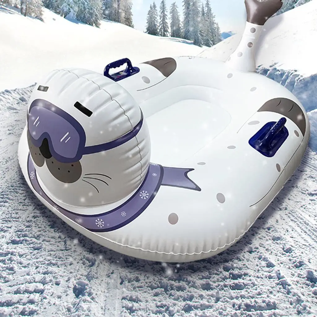 Snow Tube 47 Inch Durable Large Inflatable Snow Sled with Reinforced Handle