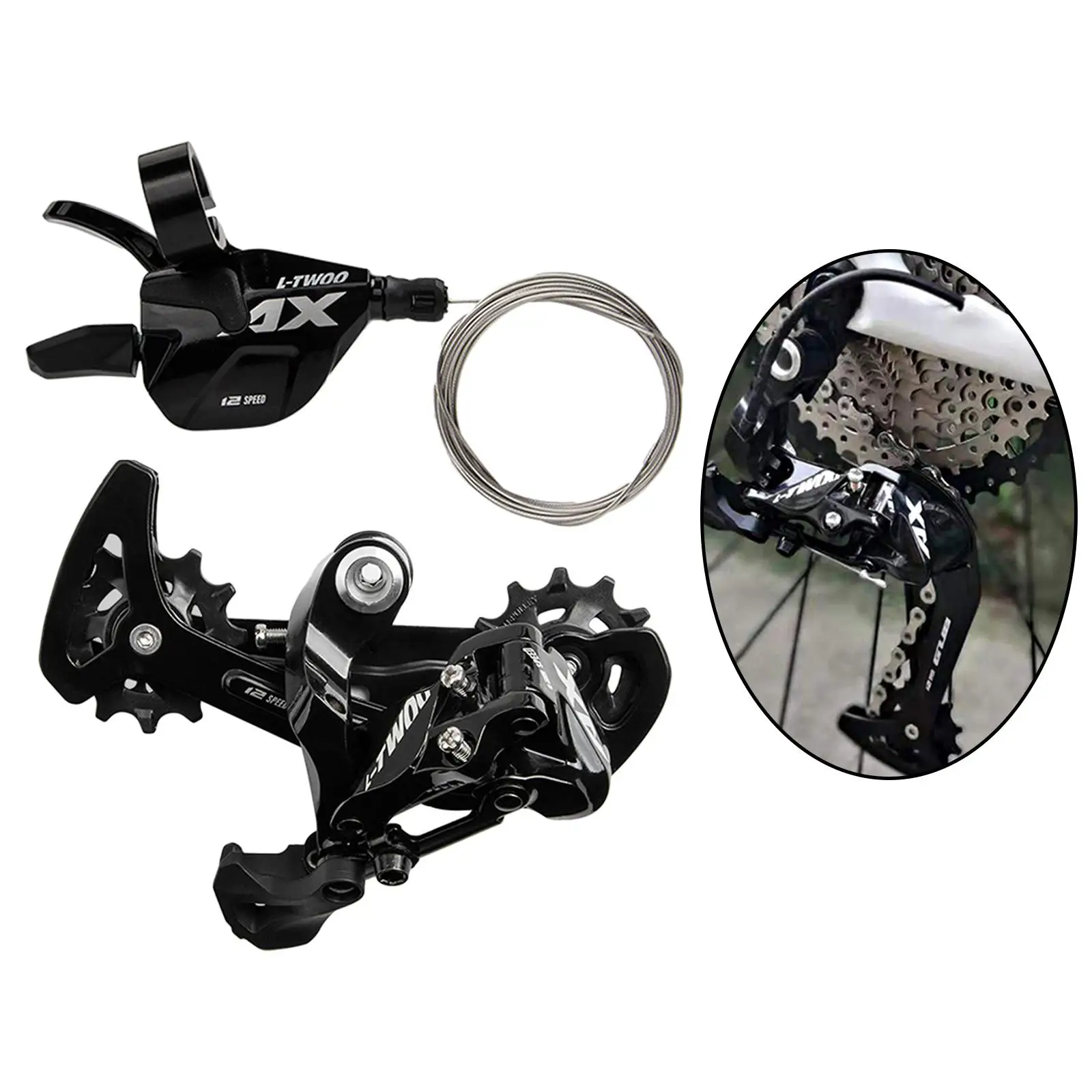 Mountain Bike  Rear Derailleur Long Cage Aluminum Alloy & Shifter