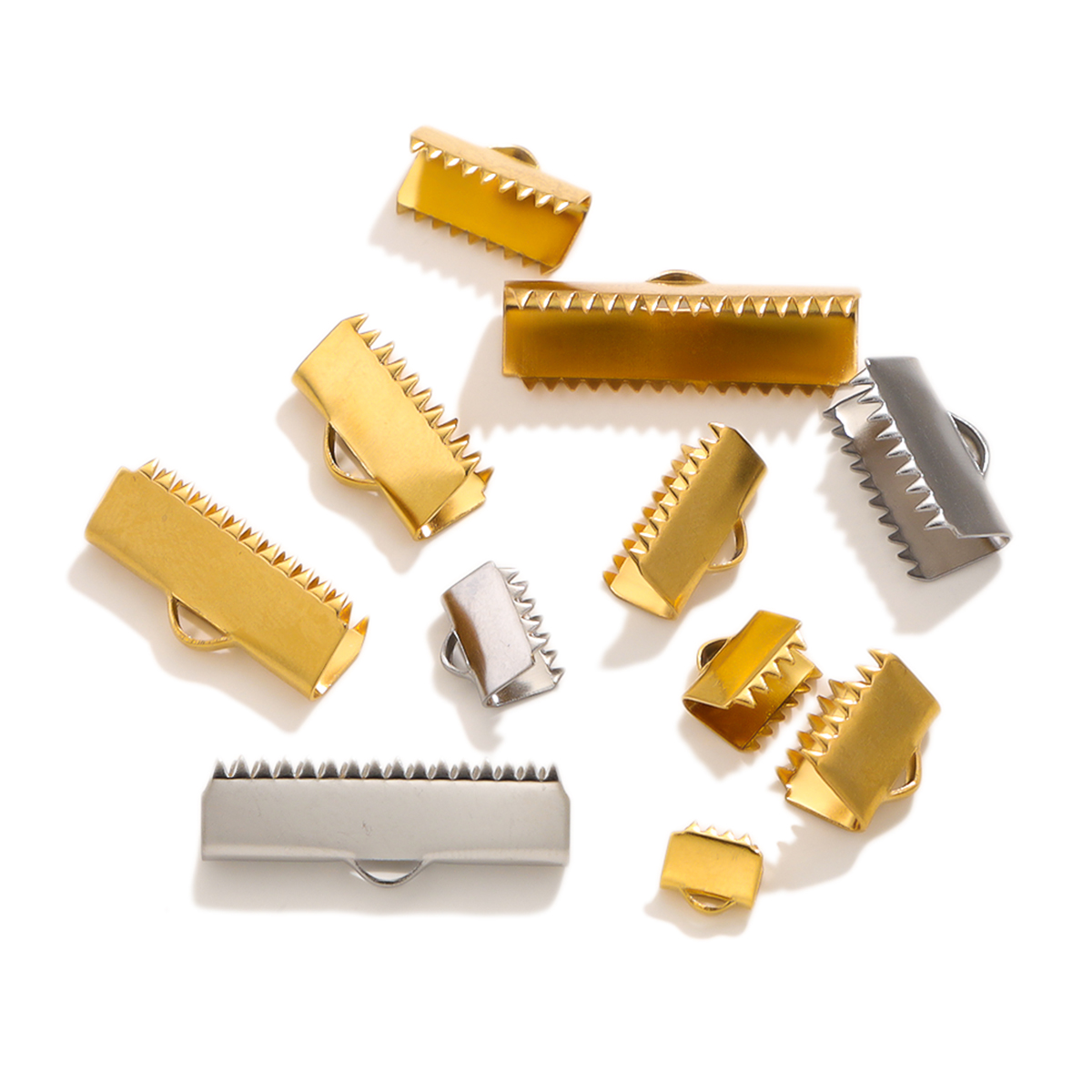 20 Stück Edelstahl PVD 18K vergoldet Crimp End Bead Buckle Tip Verschluss DIY Halskette Armband Verbinder für die Schmuckherstellung – Detail 4