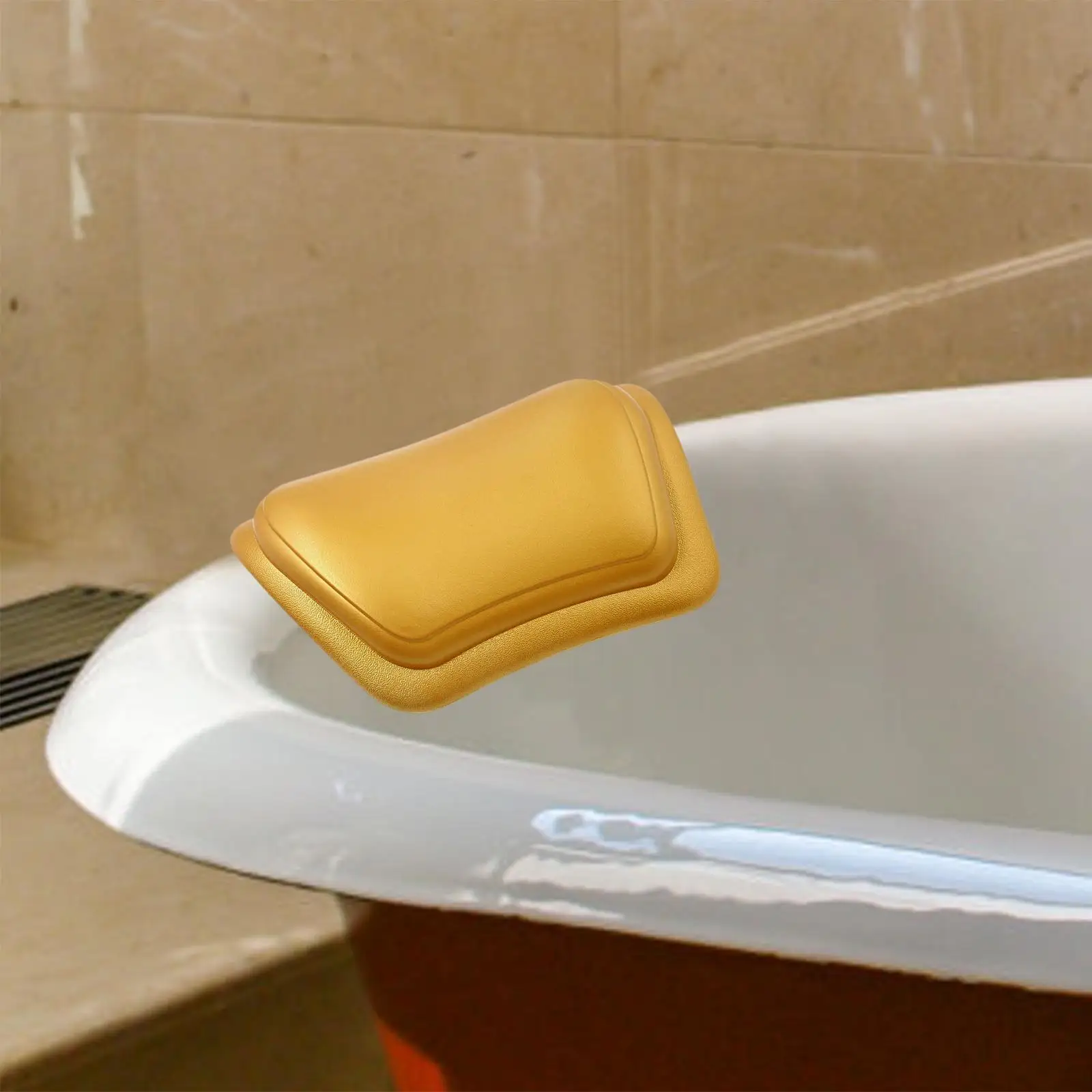 Bathtub Pillow Support Neck Suction Power Waterproof Easy to Clean Pillow for Bathroom