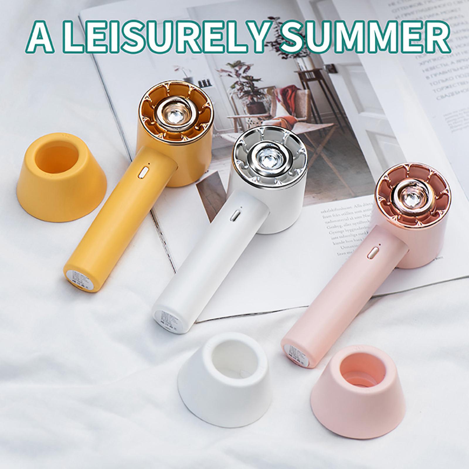 Portable Mini Handheld Fan Turbo Fan 3 Gear with Fan Stand USB Rechargeable 1200mAh Lightweight Personal Fan