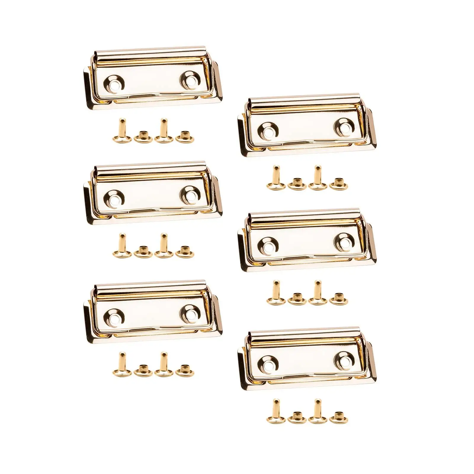 6Pcs Clips for Clipboard Hardware Heavy Duty Lightweight Iron Low Profile Clipboard Clips for Business Stationery Supplies Class