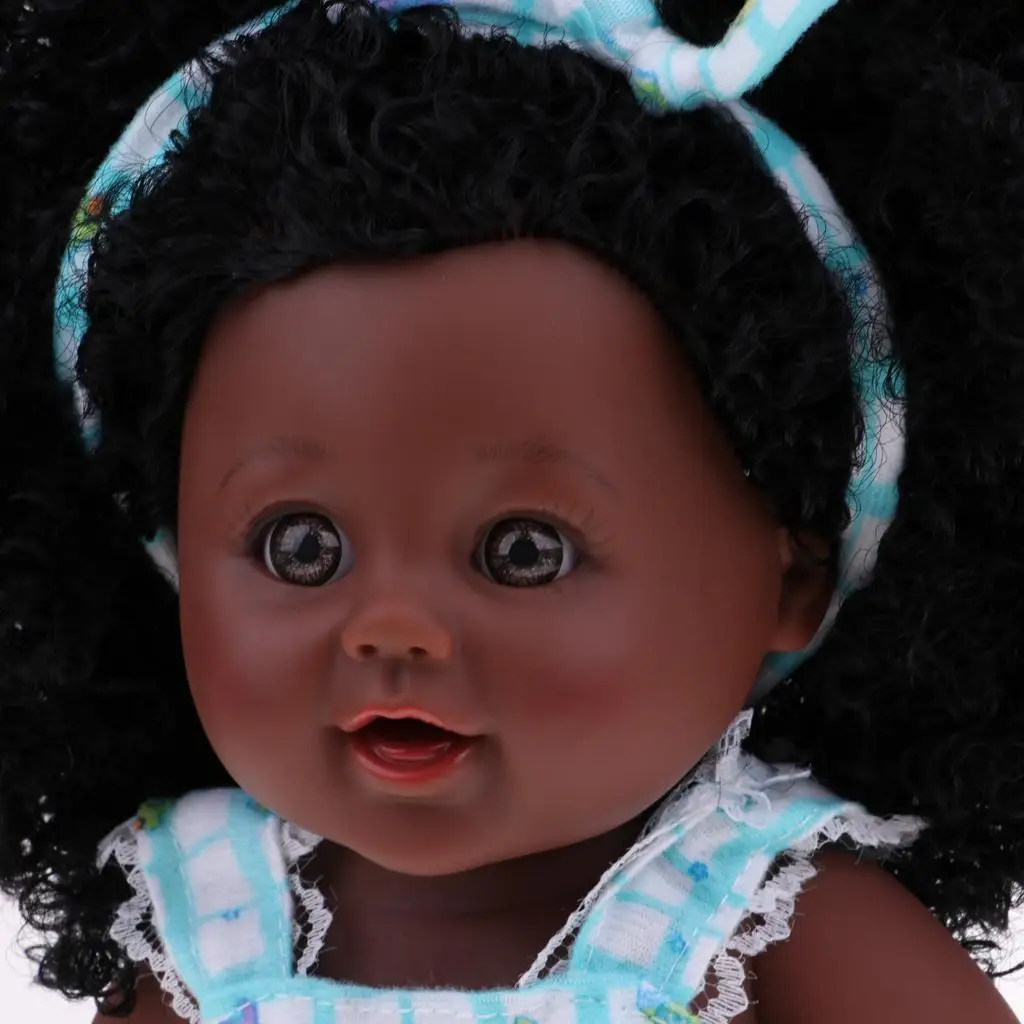  12 African  Baby Girl Doll Soft  Model Toy for Kids Birthday  Gifts