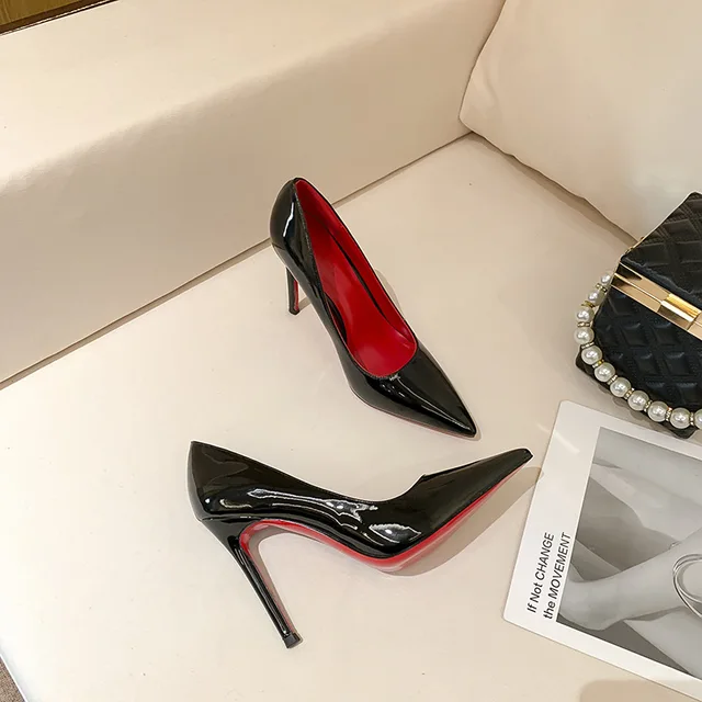 Black High Heel Shoes Red Soles  Black Heels Red Soles Cheap - Women Shoes  Red High - Aliexpress