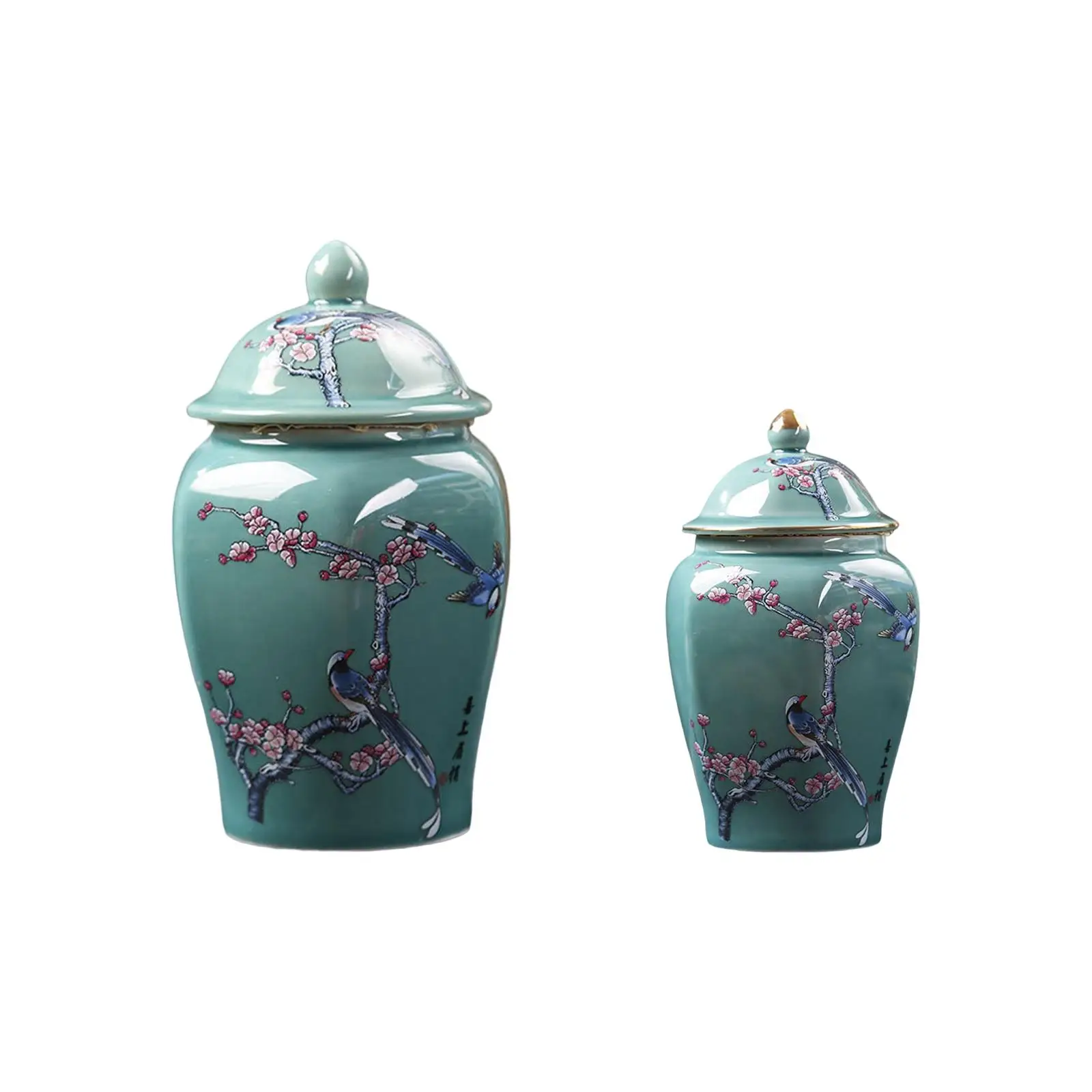 Traditional Flower Vase Tea Tin Porcelain Storage Jar Ceramic Ginger Jars