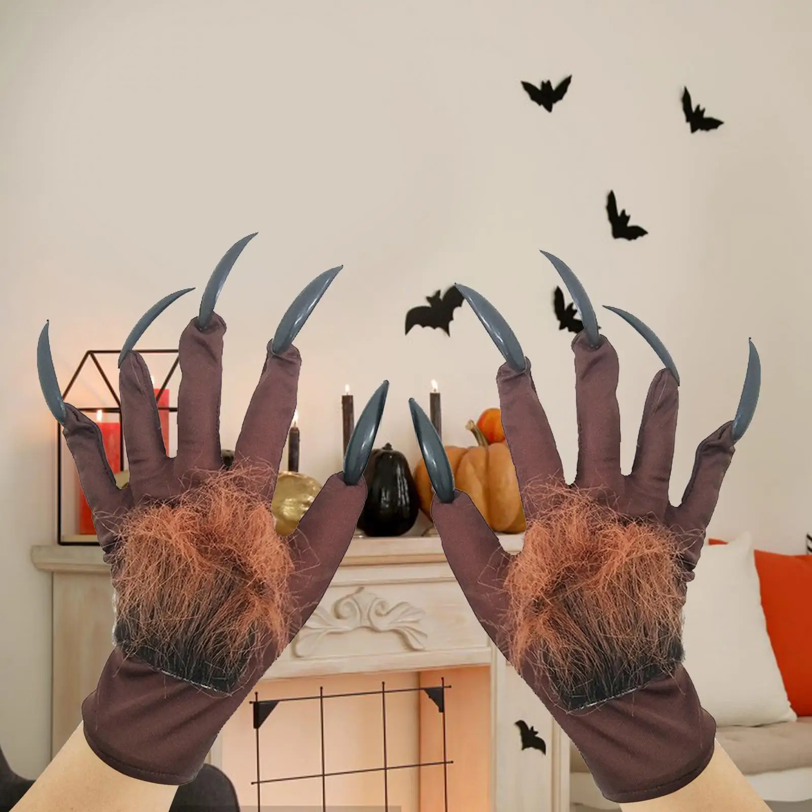 Wolf Costume Gloves Props Handwear Adult Halloween Wolf Gloves Werewolf Gloves for Haunted House Festival Carnival Nightclub
