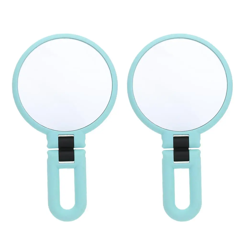 Folding Handheld 15X Magnifying Dual Sided Makeup Tabletop Travel Mirror 2x