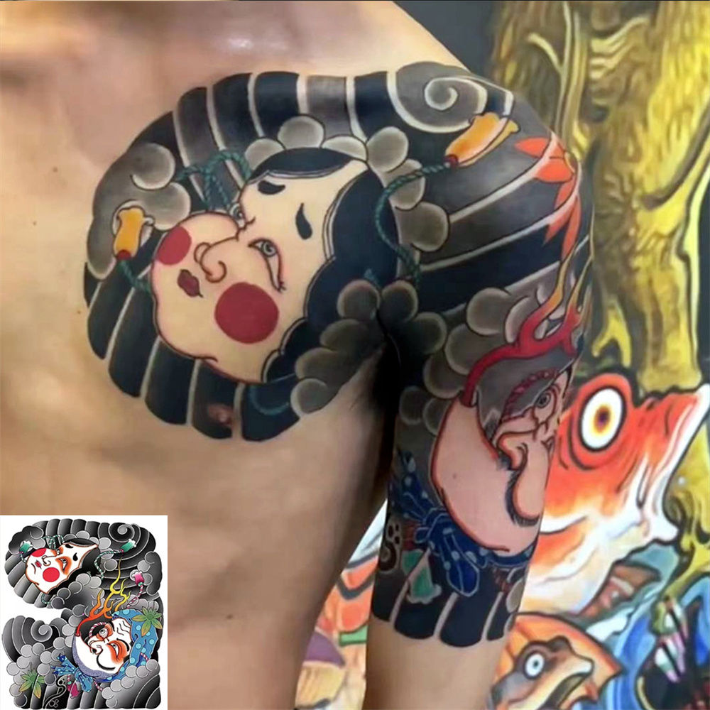 Japanisches Tattoo für Frauen Mann Punk Kunst temporäre Tattoos wasserdicht gefälschte Tattoo Arm Schulter dauerhafte Drachen Tattoo Aufkleber – Detail 6