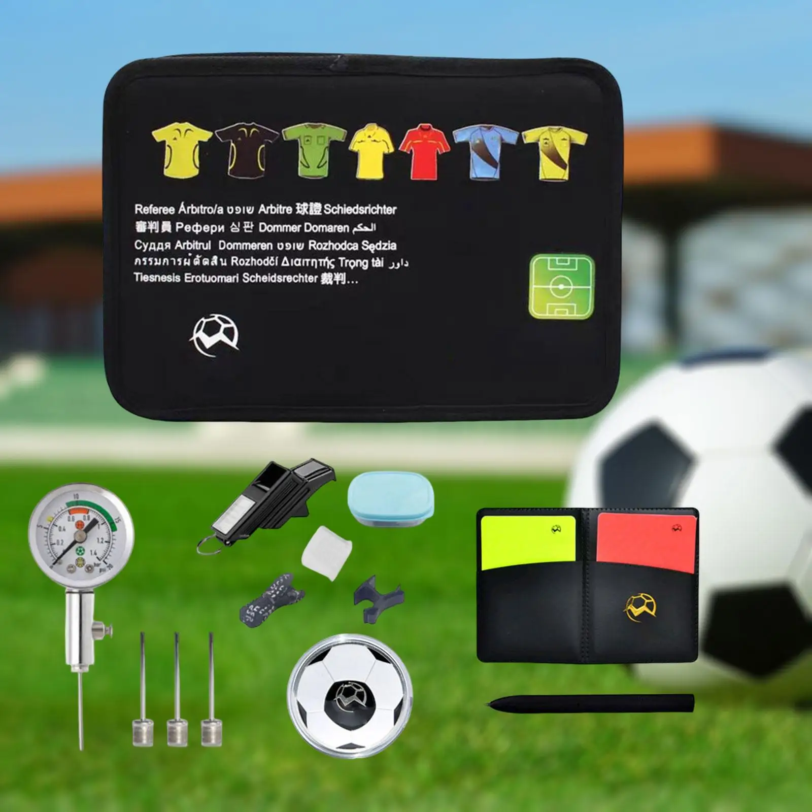 Referee Card Set Football Pencil Red Yellow Card Sports Training Soccer Case