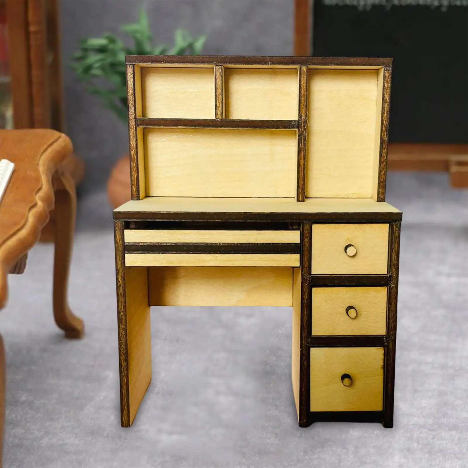 Dollhouse Furnishings Miniature Table DIY Model Simulation Wooden Doll House