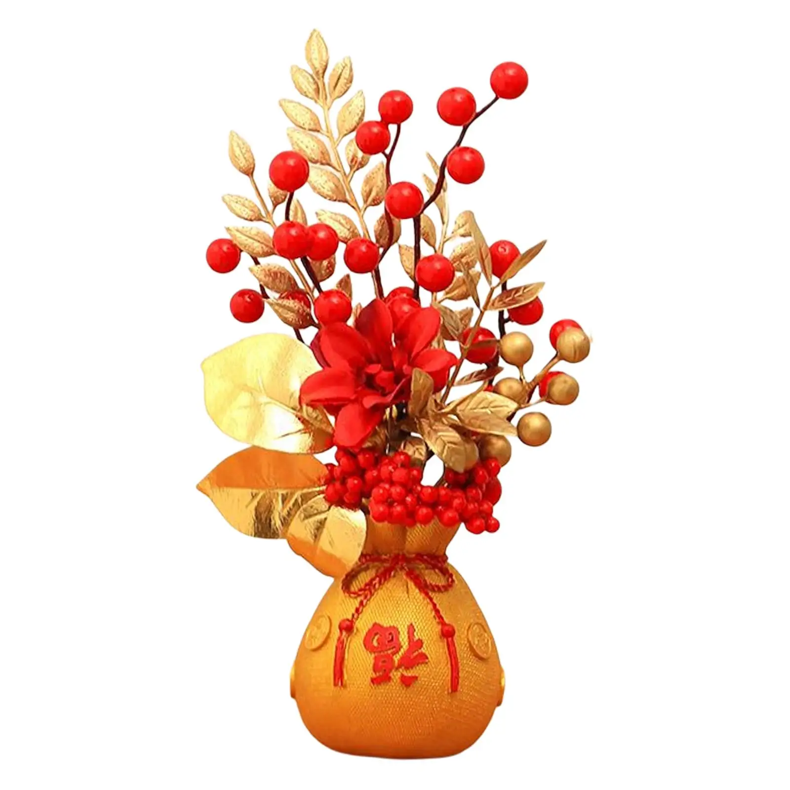 Chinese Style Artificial Potted Flower Ornament Decoration Harvest Fall Flower Basket for Indoor Farmhouse Hotel Party Office
