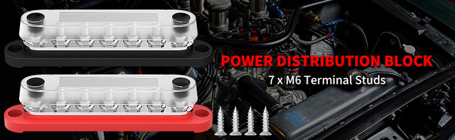 Barre De Distribution D'énergie 12V 150A DAIERTEK - Bloc Positif Pour Batterie | En Acier Inox Et Cuivre, Connexion Vis